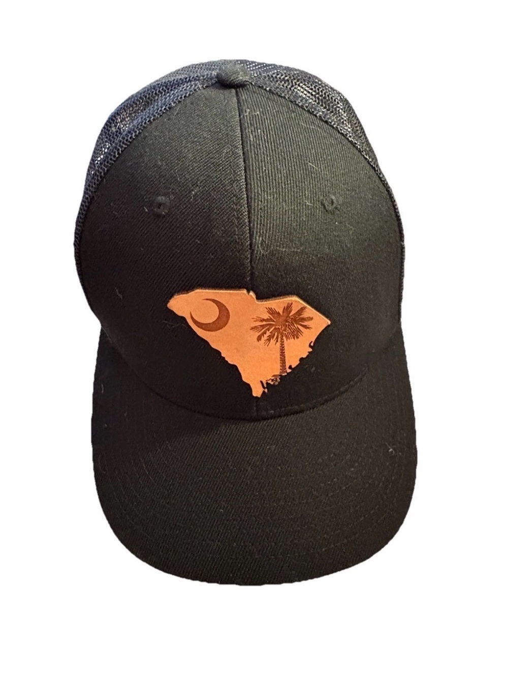 South Carolina Leather Patch Ball Cap Branded Bills Black Mesh Snapback OSFM